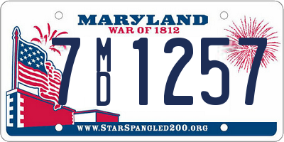 MD license plate 7MD1257