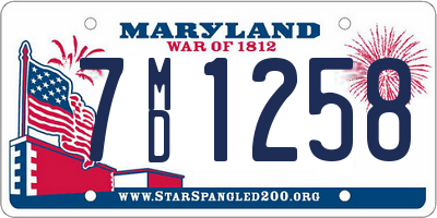 MD license plate 7MD1258