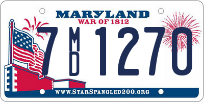 MD license plate 7MD1270