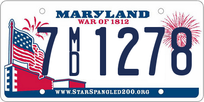 MD license plate 7MD1278