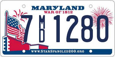 MD license plate 7MD1280