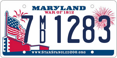 MD license plate 7MD1283