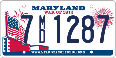 MD license plate 7MD1287