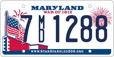 MD license plate 7MD1288