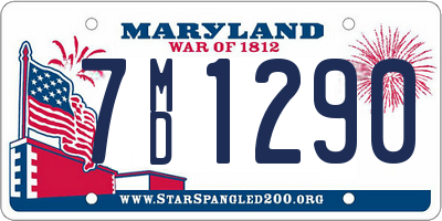 MD license plate 7MD1290