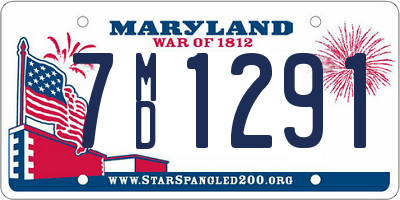 MD license plate 7MD1291