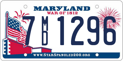 MD license plate 7MD1296