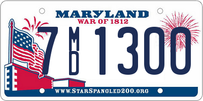 MD license plate 7MD1300