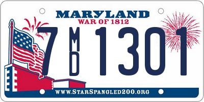 MD license plate 7MD1301