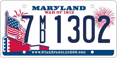 MD license plate 7MD1302