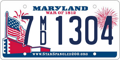 MD license plate 7MD1304