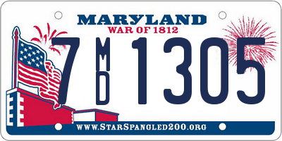 MD license plate 7MD1305