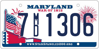 MD license plate 7MD1306