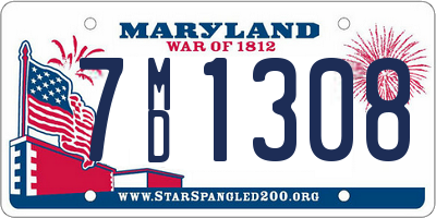 MD license plate 7MD1308