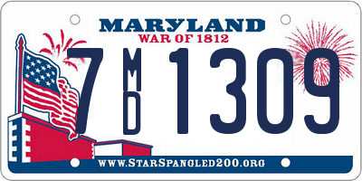 MD license plate 7MD1309