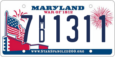 MD license plate 7MD1311