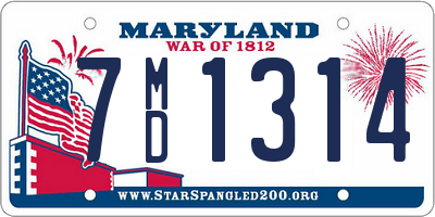 MD license plate 7MD1314