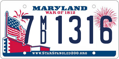 MD license plate 7MD1316