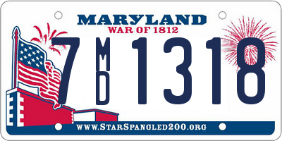 MD license plate 7MD1318