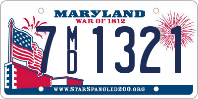 MD license plate 7MD1321