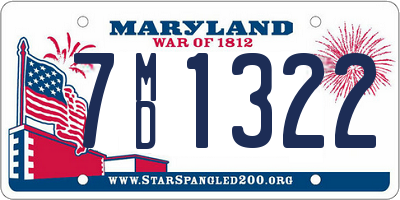 MD license plate 7MD1322