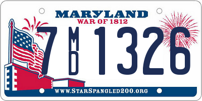 MD license plate 7MD1326