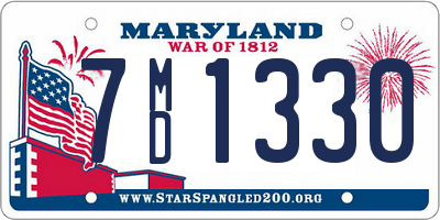 MD license plate 7MD1330