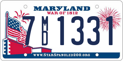 MD license plate 7MD1331