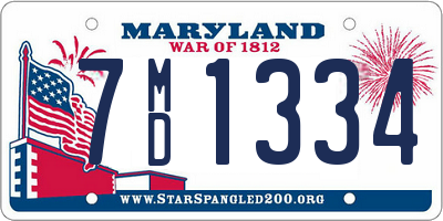 MD license plate 7MD1334