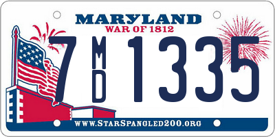 MD license plate 7MD1335