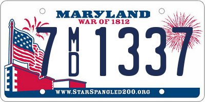 MD license plate 7MD1337