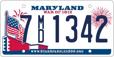 MD license plate 7MD1342