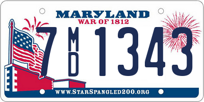 MD license plate 7MD1343