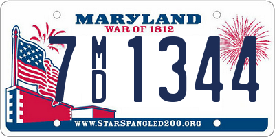 MD license plate 7MD1344