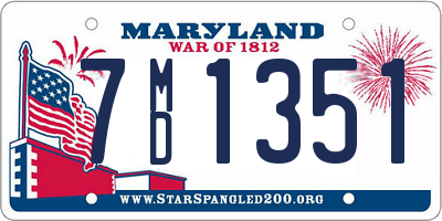 MD license plate 7MD1351