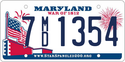 MD license plate 7MD1354