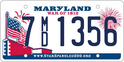 MD license plate 7MD1356