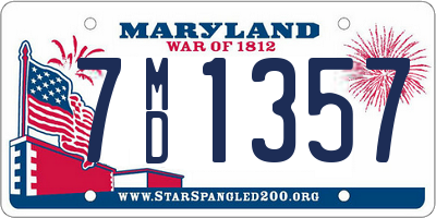 MD license plate 7MD1357