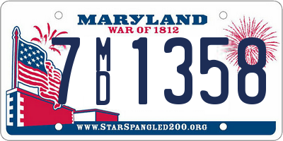 MD license plate 7MD1358