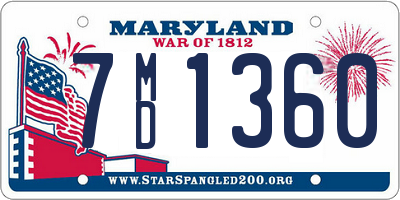 MD license plate 7MD1360