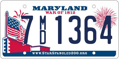 MD license plate 7MD1364