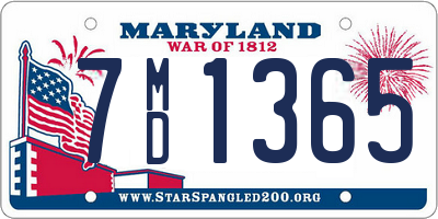 MD license plate 7MD1365