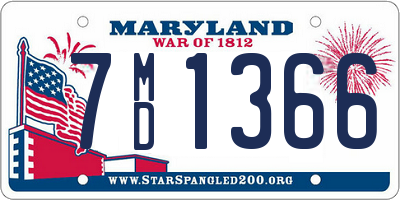 MD license plate 7MD1366