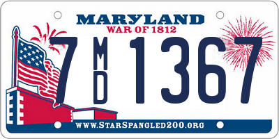 MD license plate 7MD1367