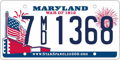 MD license plate 7MD1368