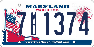 MD license plate 7MD1374