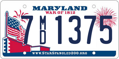 MD license plate 7MD1375