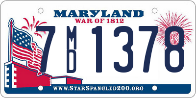 MD license plate 7MD1378