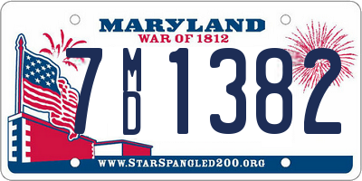 MD license plate 7MD1382