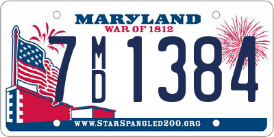 MD license plate 7MD1384